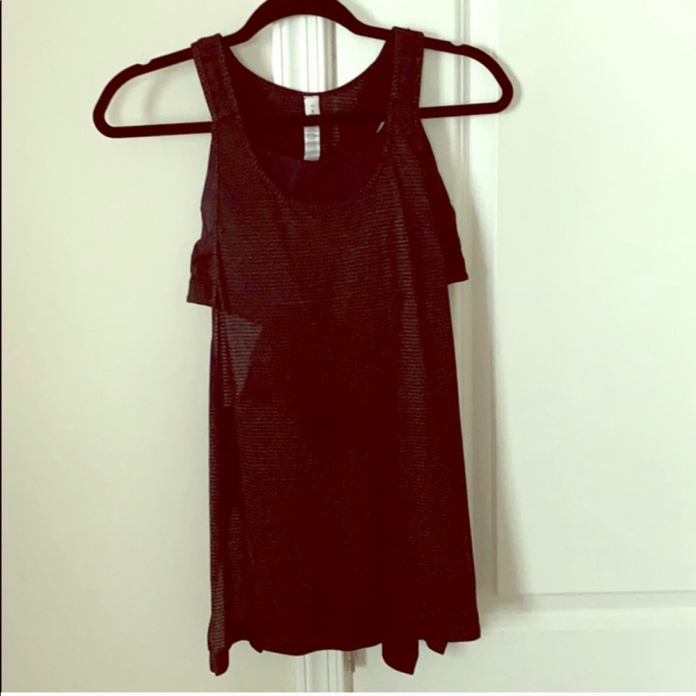 Lululemon black / gold tank with attached bra